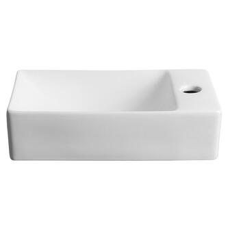MARGITHA Keramik-Waschtisch 38x22cm, Armaturloch auf der rechten Seite,  Weiß