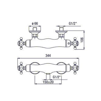 SASSARI Thermostat-Armatur, bronze
