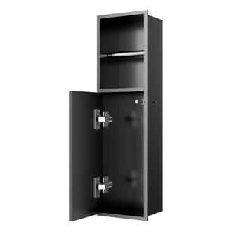 DENBO Unterputz-Toilettenpapierhalter, 600x170mm, Edelstahl, gun metal