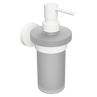 X-ROUND WHITE Hängender Seifenspender 230ml, Milchglas, Weiß matt