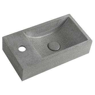 CREST L Betonwaschbecken mit Auslauf, 40x22 cm, schwarzer Granit