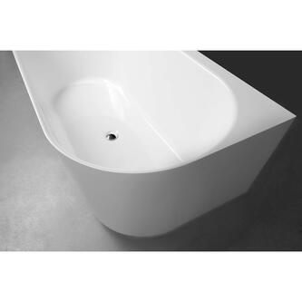 SUSSI L Freistehende Eckwanne, Gussmarmor 150x70x49,5cm, weiß