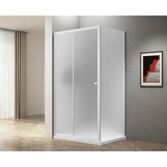 UGGA Rechteckige Duschkabine 1200x800mm, Brick Glas, Weiß