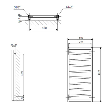 ZIG Badheizkörper 500x1572 mm, Weiß matt