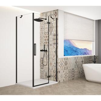 TRINITY BLACK Rechteckige Duschkabine 1000x900mm, Klarglas. rechts