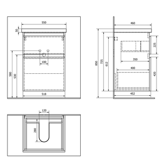 ALTAIR Unterschrank 52x72,5x45 cm, weiss