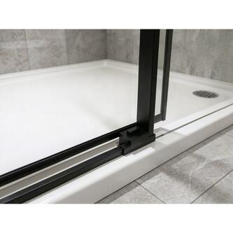 LUXOR BLACK Duschtür 1100mm, Klarglas