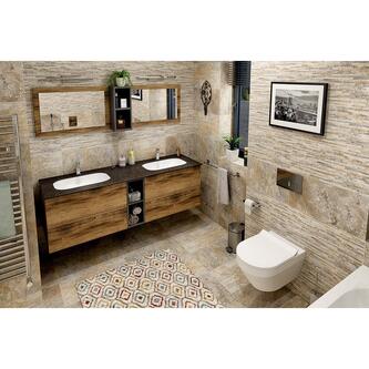 TREOS Waschtisch 1716x513 mm, Rockstone, weiss matt