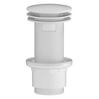 Nicht verschließbare Waschbecken-Ablaufgarnitur 5/4" 5/4", großer Stopfen, 10-80mm, ABS/weiß matt