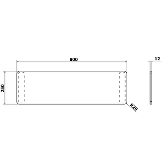 UNIVERSAL Badewannenablage, 80x25 cm, schwarz