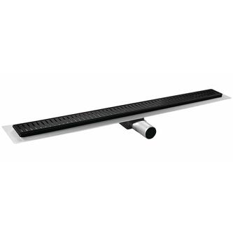 MANUS ONDA Bodenrinne aus Edelstahl mit Rost, L-1050, DN50, Schwarz matt