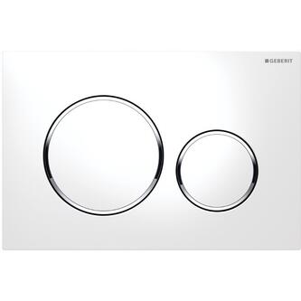 GEBERIT SIGMA20 Betätigungsplatte für 2-Mengen-Spülung, weiss Glanz/Chrom