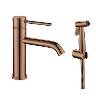 RHAPSODY Waschtischarmatur mit WC-Handbrause, Kupfer matt