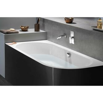 VIVA L MONOLITH asymmetrische Badewanne 170x75x60cm, links, weiß/schwarz