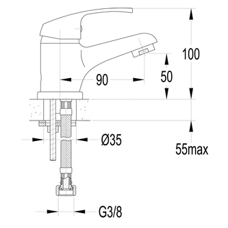 AQUALINE 35 Waschtischarmatur, ECO-Mischkartusche, Chrom