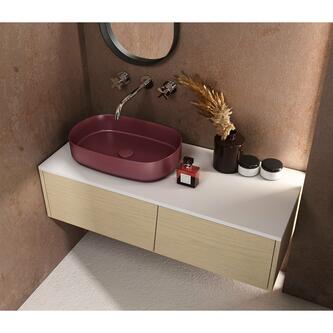 INFINITY OVAL Aufsatzwaschbecken 55x36cm,  Maroon Red matt