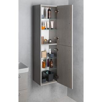 THEIA Hochschrank 35x138x29,3cm, links/rechts, Silbereiche