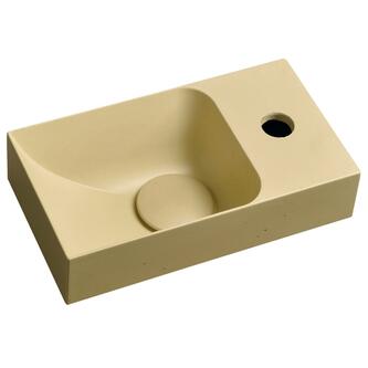 PICCOLINO Beton-Waschbecken 30,8x10x17cm, Armaturloch rechts, Gelb