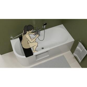 PORTAS Rechts Badewanne mit Tür, 170x75x60cm, Weiß