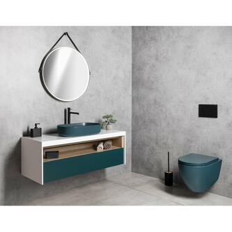 INFINITY OVAL Aufsatzwaschbecken 55x36cm, Grün Matte Petrol