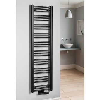 ALBRECHT Badheizkörper 400x1570 mm, Mittelanschluss, schwarz matt