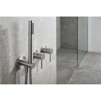 MINIMAL Unterputz-Duscharmatur/Wannenarmatur mit Handbrause, 2 Wege, Edelstahl matt