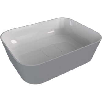 BANERA SQUARE Aufsatz-Waschtisch, Gussmarmor, 50x36cm, weiß/grau matt