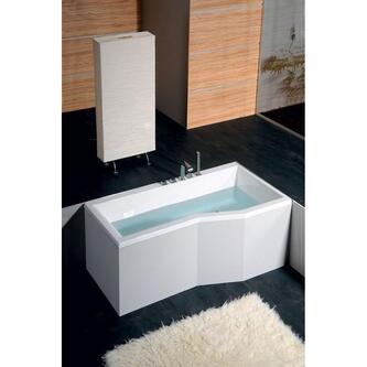 VERSYS L asymmetrische Badewanne 160x84x70x47cm, links, weiß