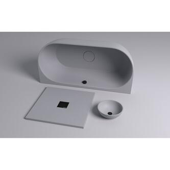 FLEXIA Gussmarmor-Duschwanne 130x80cm, grau matt