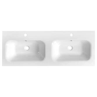 SIDRA Gussmarmor-Doppelwaschtisch, 121x46cm, Weiß