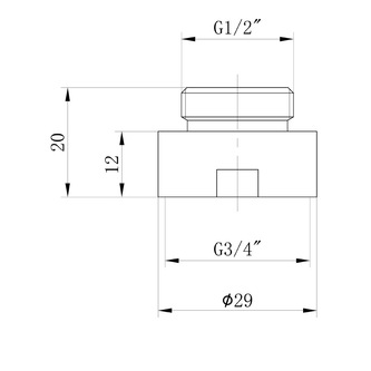 Messinger Reduzierstück 3/4"x1/2", Chrom