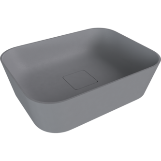 BANERA SQUARE Aufsatz-Waschtisch, Gussmarmor, 50x36cm, grau matt