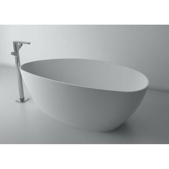 ELIPSIE - Gussmarmor-Badewanne, 1570x700x560mm, weiß glänzend