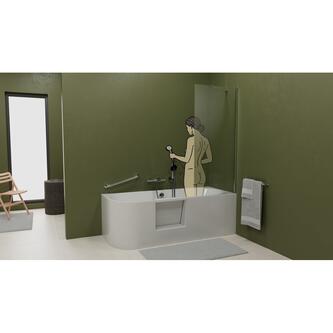 PORTAS Rechts Badewanne mit Tür, 170x75x60cm, Weiß
