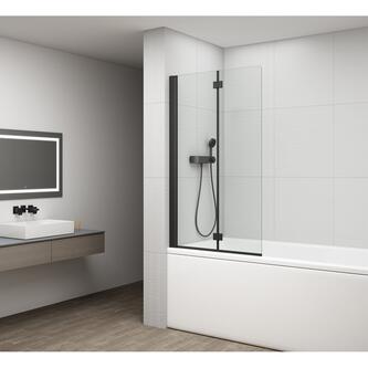 ROTA BLACK Duschabtrennung 900mm, Klarglas