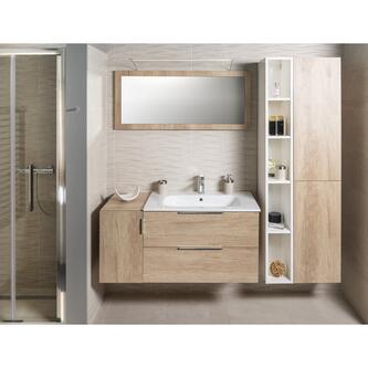 ESPACE Schrank 35x172x32cm, 2x Tür, links/rechts, Eiche Alabama
