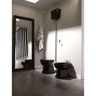 RETRO WC Becken 38,5x45x59cm, Abgang waagerecht, weiß