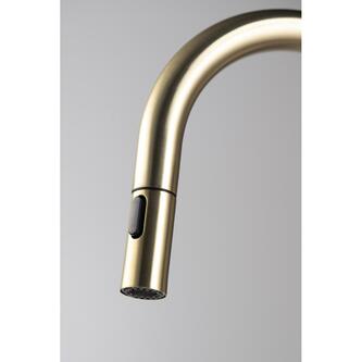 FLAWO Küchenarmatur mit ausziehbarer Spülbrause, Gold matt
