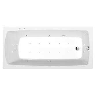LILY Whirlpool-Badewanne, 150x70x39cm, Active Hydro-Air, Chrom