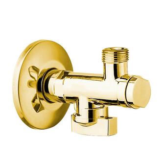 Eckventil mit Mutter, 1/2"x 3/8", Gold