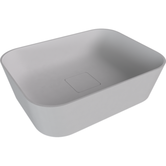 BANERA SQUARE Aufsatz-Waschtisch, Gussmarmor, 60x40cm, weiß matt
