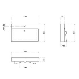 Badmöbelset NIRONA 70, Eiche Mocca