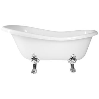 RETRO freistehende Badewanne 157x76,5x73cm, weiß, Füße Chrom