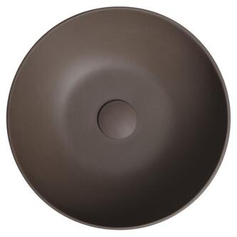 FORMIGO Betonwaschbecken zum Aufsetzen, Durchmesser 39cm, Dunkelbraun matt