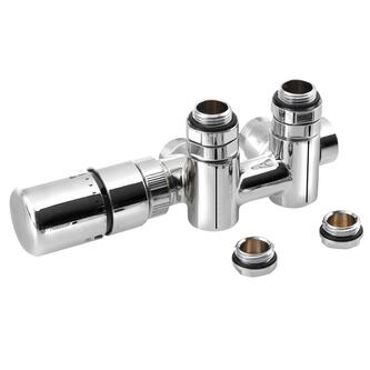 TWIN COMBI Thermostat-Anschlusset für Mittelanschluss, 50mm, links, Chrom