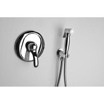 Bidetbrause, Retro-Stil, Schlauch und Brausehalter mit Duschanschluss, Chrom