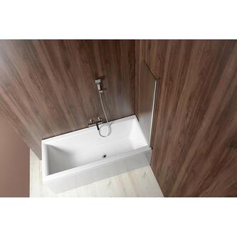 VILMA Wannenabtrennung 600x1400mm, Chrom, rechts, Mattglas