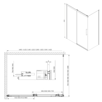 Fondura Rechteckige Duschkabine 1300x900mm L/R Variante