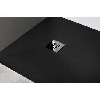MITIA Gussmarmor-Duschwanne, rechteckig 120x100cm, schwarz matt