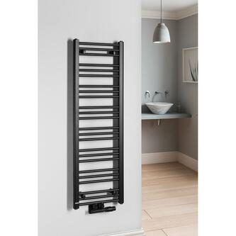 ALBRECHT Badheizkörper 400x1250 mm, Mittelanschluss, schwarz matt